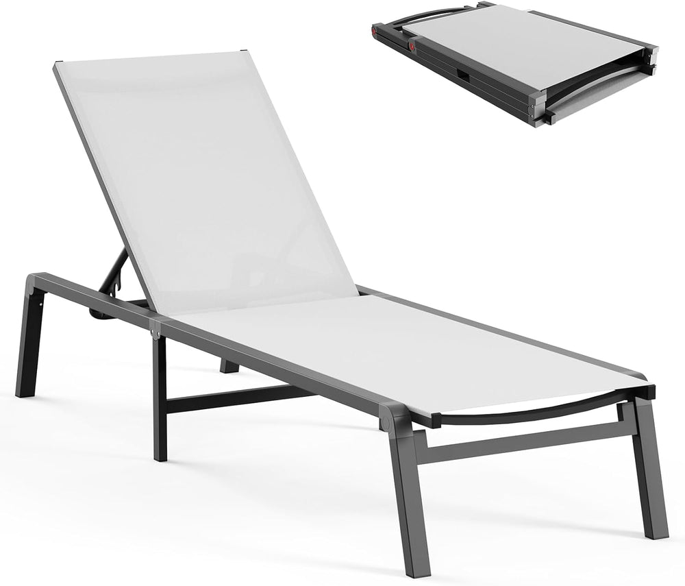 Ciokea Aluminum Chaise Lounge Ourdoor - Foldable & Assemble Free Outdoor ...