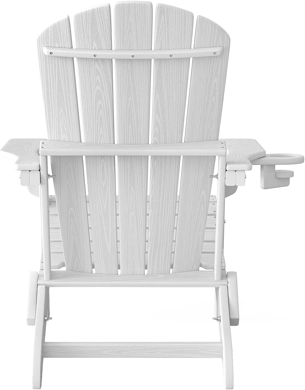 Plawdlik Folding Adirondack Chair Set of 6 with Cup Holder,Wooden Textured,He...