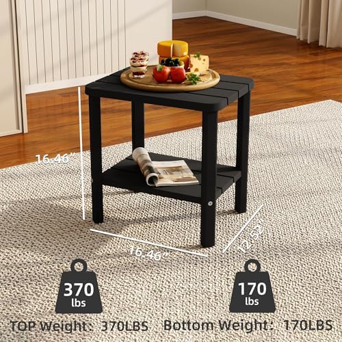 Adirondack Side Table,Weather Resistant Wood Textured Table,Side Table for Ad...
