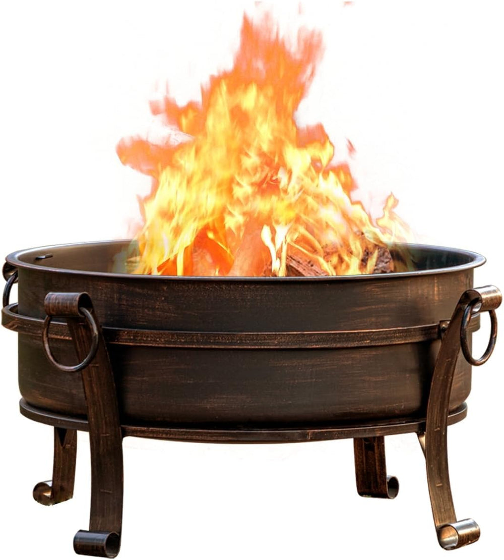 EcoNook 36 Inch Fire Pit with Grill & Lid, 3 in 1 Fire Pit