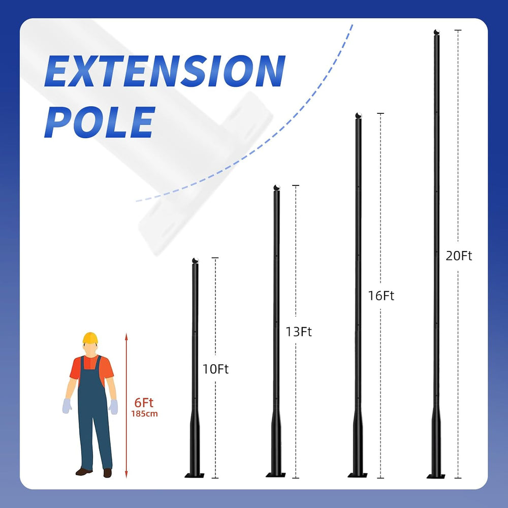 Street Light Pole 13Ft, Street Light Poles for Outdoor Lighting,Solar Pole Ac...
