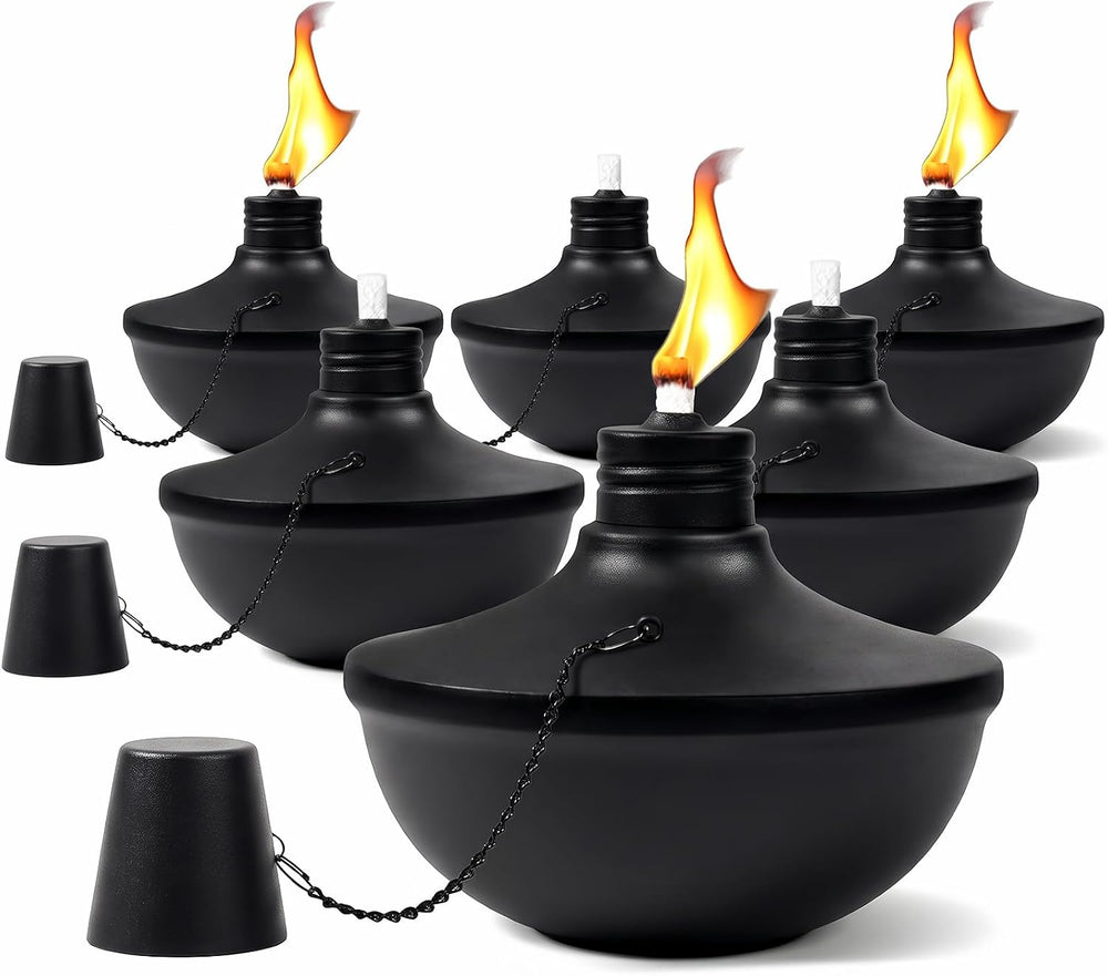 6-Pack Upgraded Tabletop Torches, 24 oz Citronella Torch Lights, Refillable T...