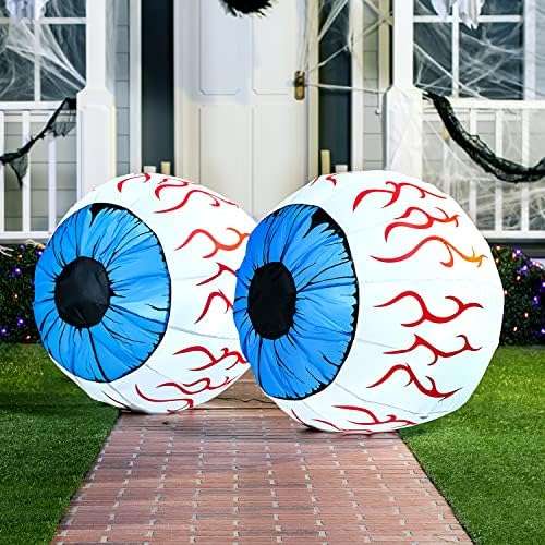Joiedomi 3Ft Halloween Inflatable Large Set of Eyes, Light Up Eyeball with Bu...