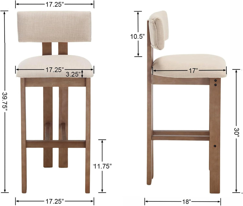 chairus Farmhouse Bar Stools Set of 2 Modern 30” Counter Height Bar Stools wi...