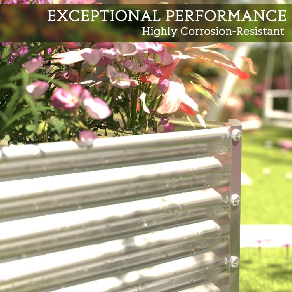 3PCS Tall Galvanized Raised Garden Bed Outdoor,Steel Garden Bed for Vegetable...