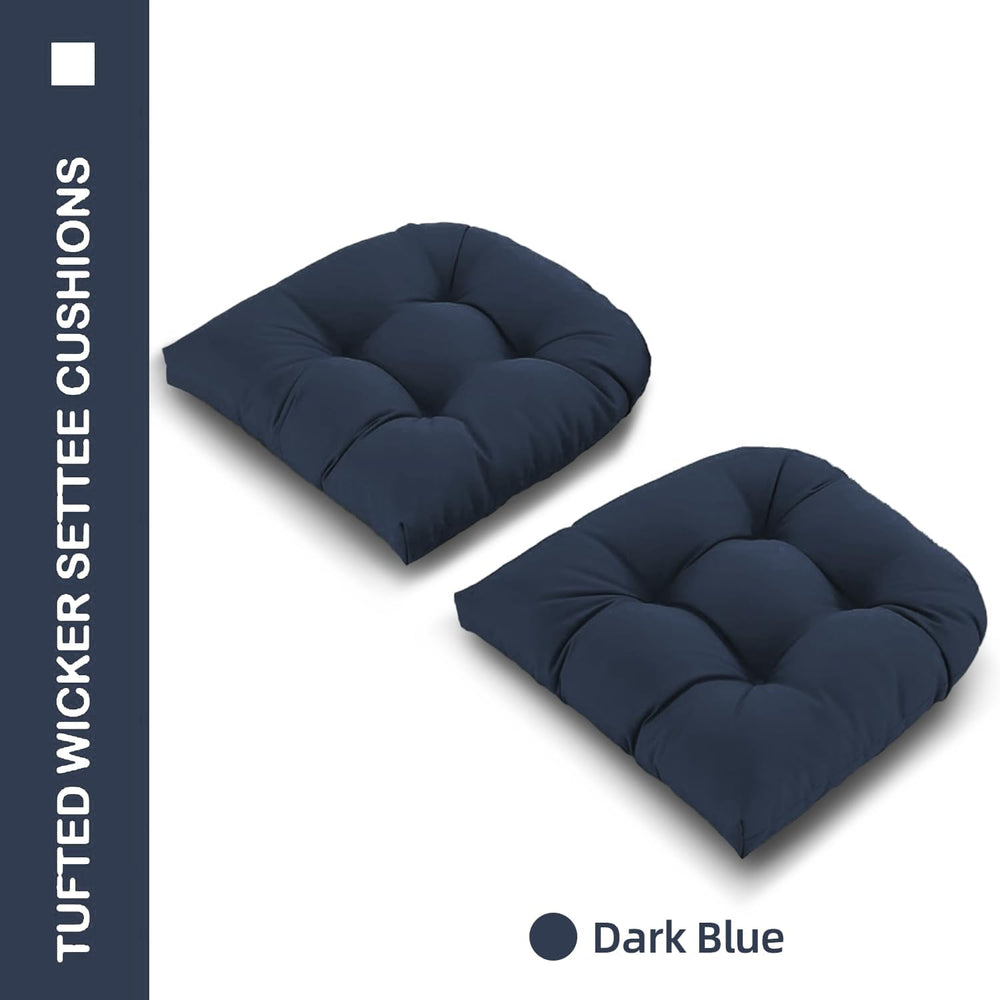 Outdoor Chair Cushions 22x22x4 Inch Set of 2, Dark Blue