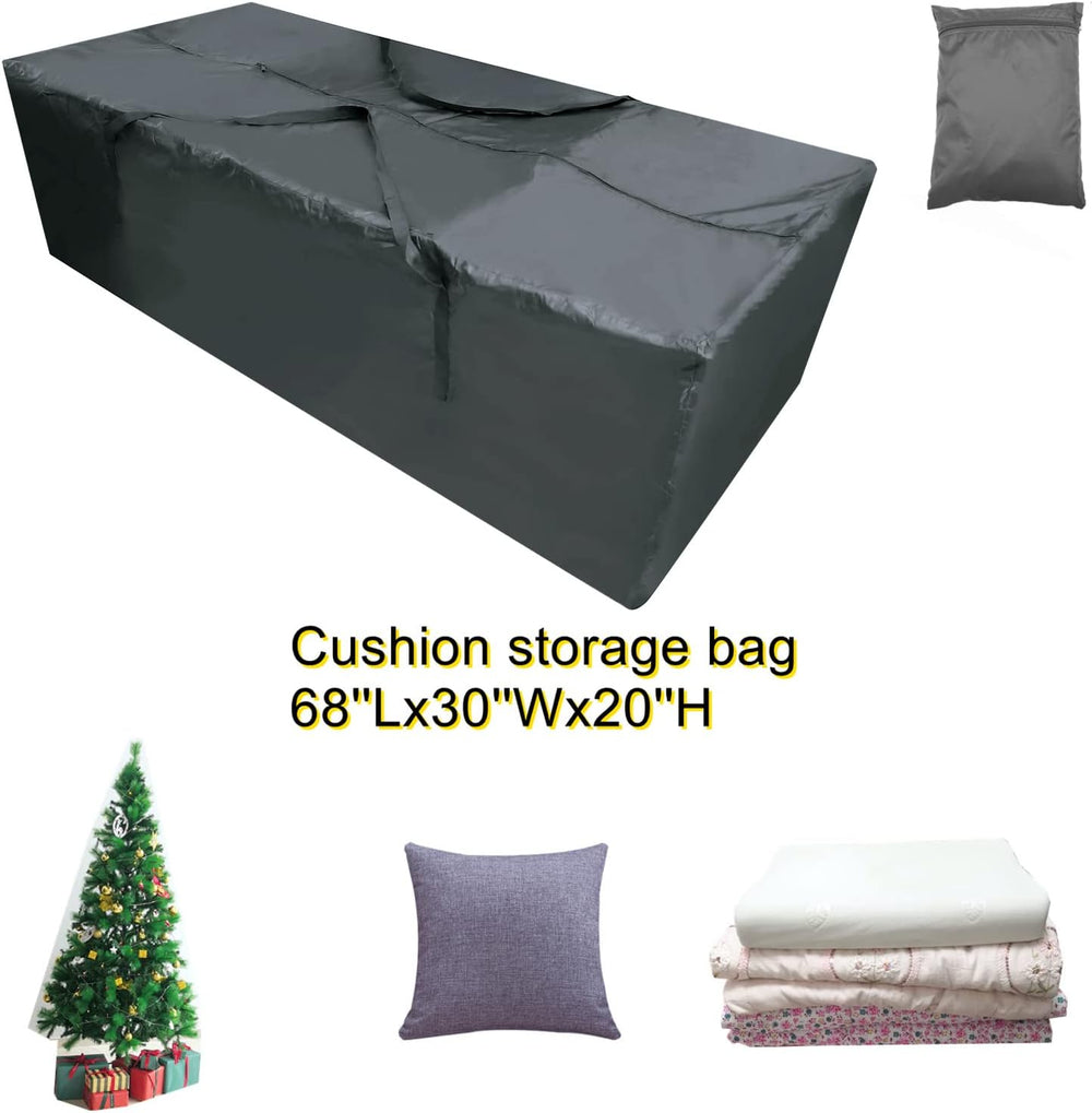 Outdoor Waterproof Patio Cushion Storage Bag 2 Pack, 68" Anti-UV Weather...