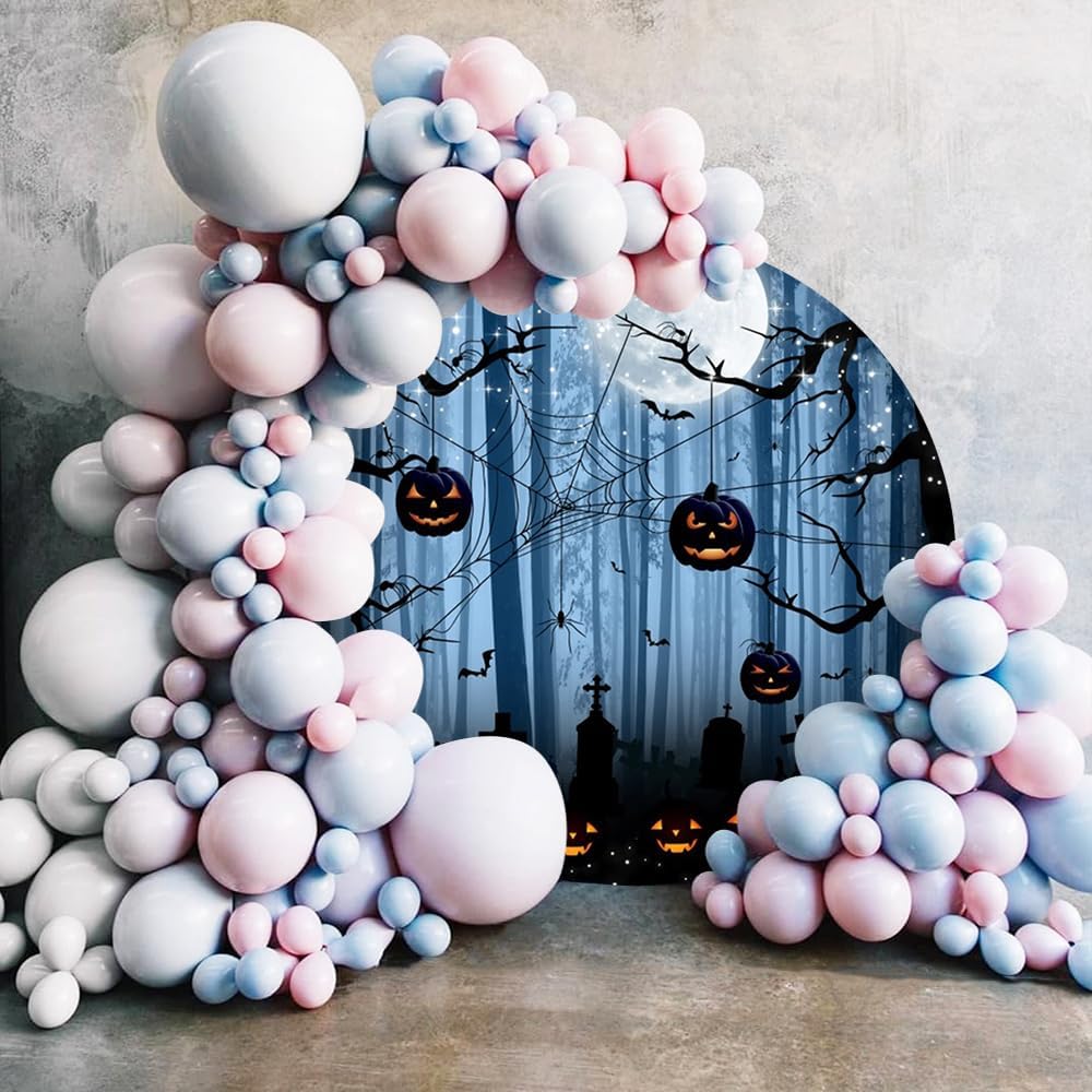 Diameter 7.5ft Halloween Themed Round Backdrop Cover Gothic Mysterious Forest...