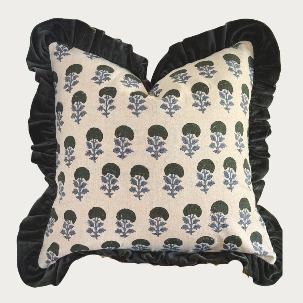 Palm & Loom 100% Cotton Linen Cushion Cover - Aira Decorative Throw Pillo...