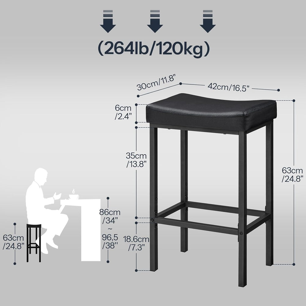 HOOBRO Bar Stools,Set of 4 Bar Chairs, Counter Height Stools, Saddle Barstool...
