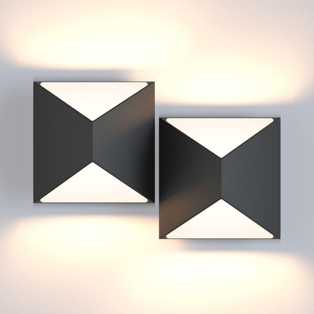 Tipace Black Wall Sconce 2 Packs Hardwired Indoor Modern Wall Lights LED Up a...