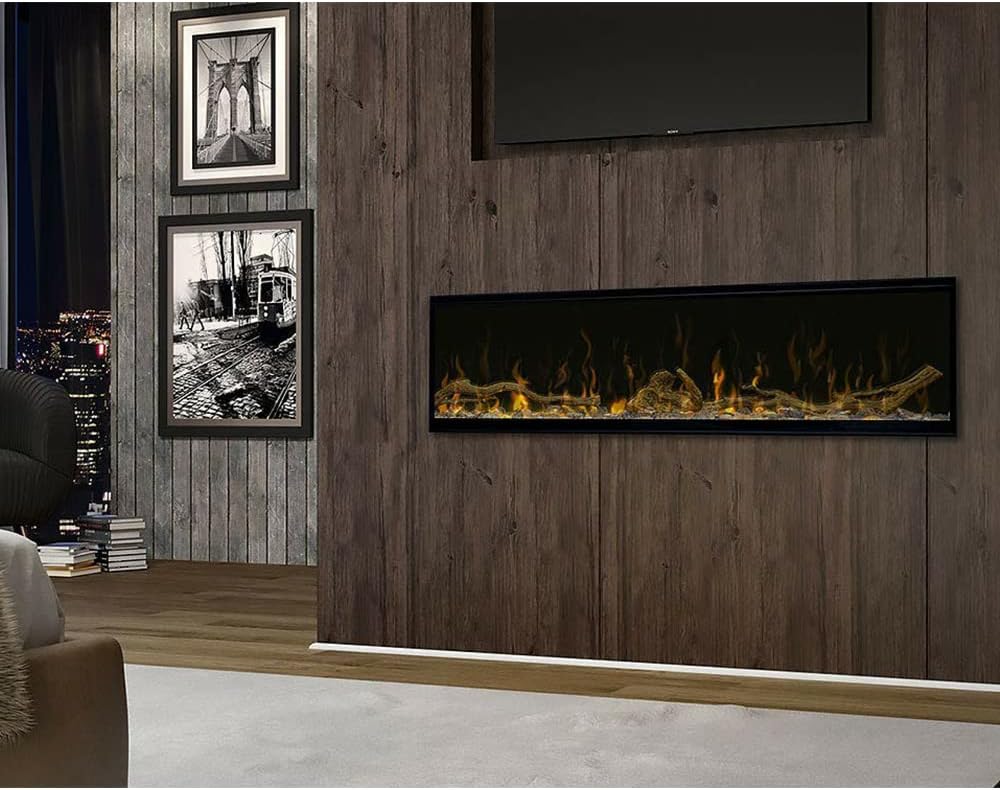 Dimplex IgniteXL 60" Built-in Linear Electric Fireplace with Driftwood a...