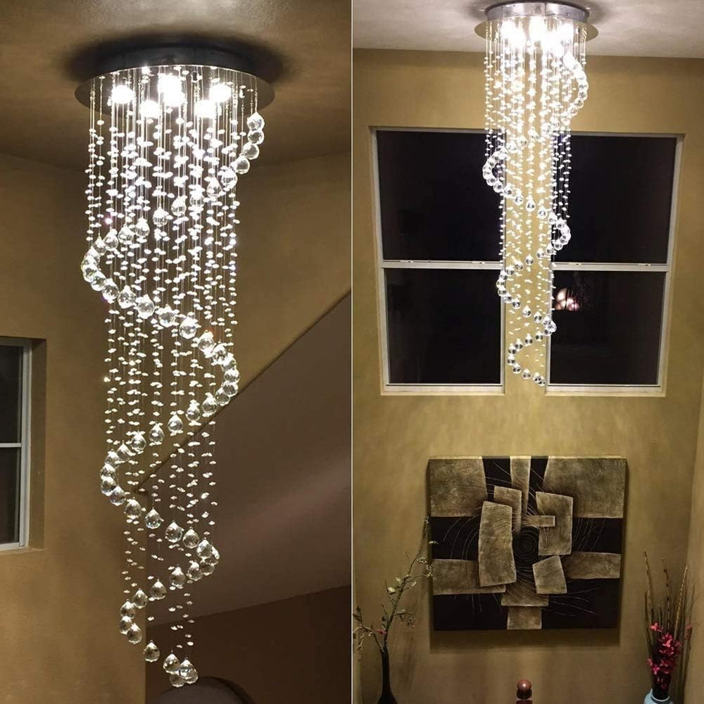 Modern Contemporary Swirl Chandelier Lighting for Foyer Dining Room Kitchen C...