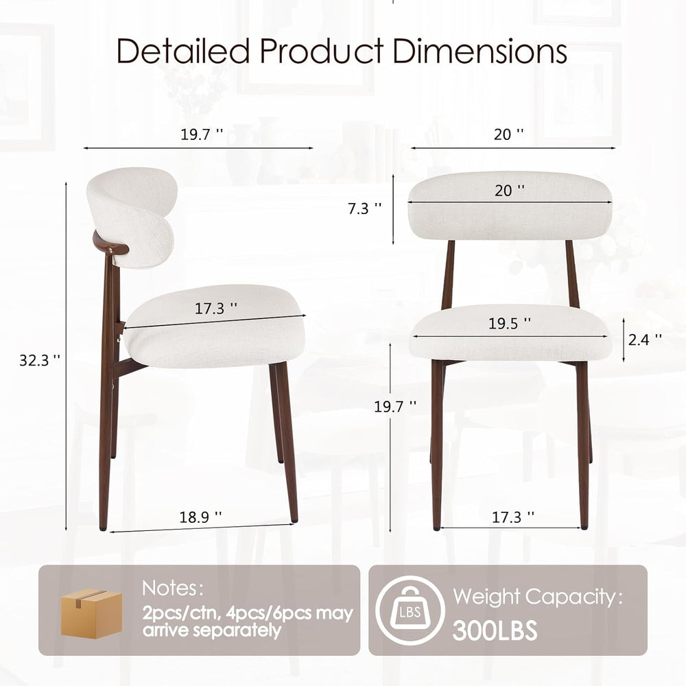 Furniliving Mid Century Modern Dining Chairs Set of 4, 300 lbs Capacity Uphol...