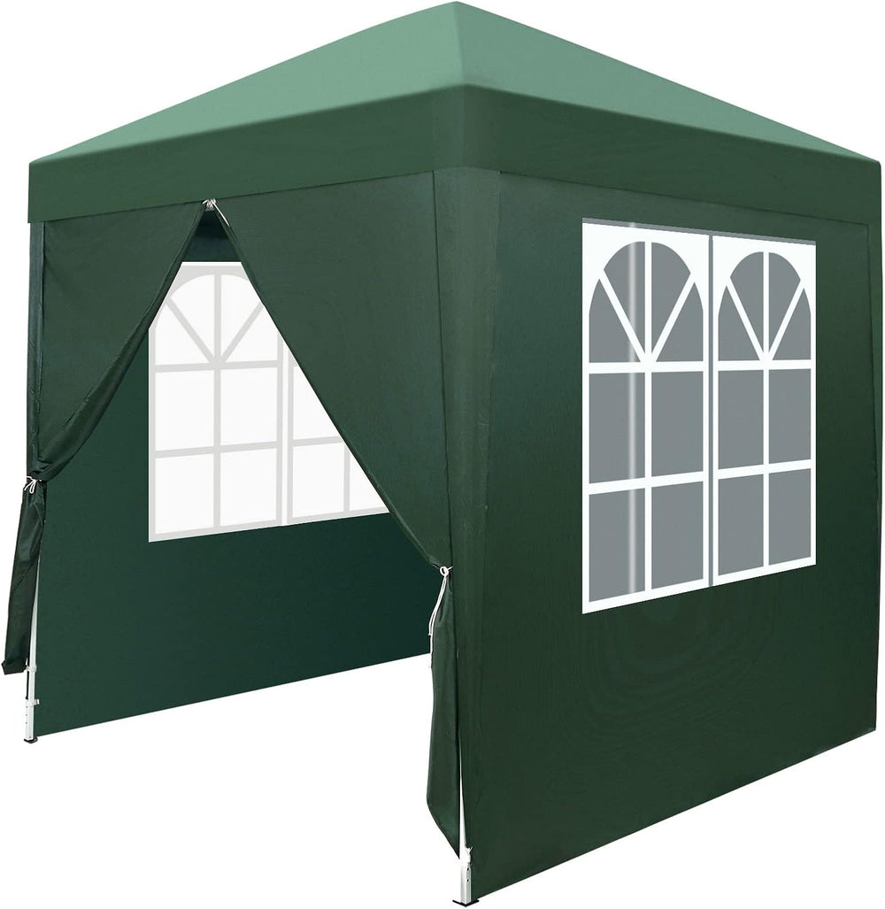 Outvita 6.5x6.5ft Pop Up Canopy Tent with 4 Side Walls and Carry Bag Green
