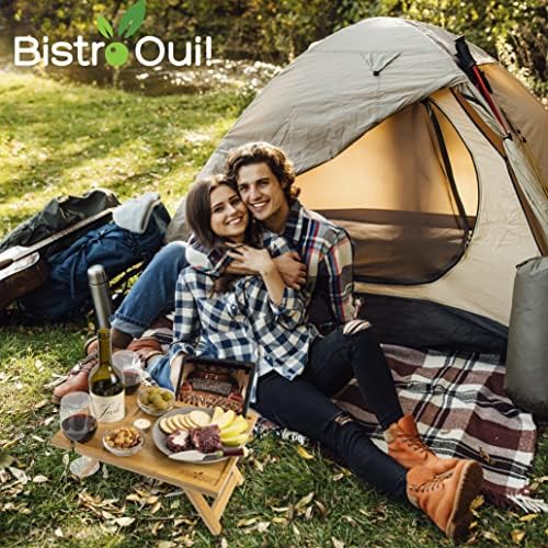 Portable Wine Table, a Folding Mini Picnic Snack Tray for the Beach, Camping,...