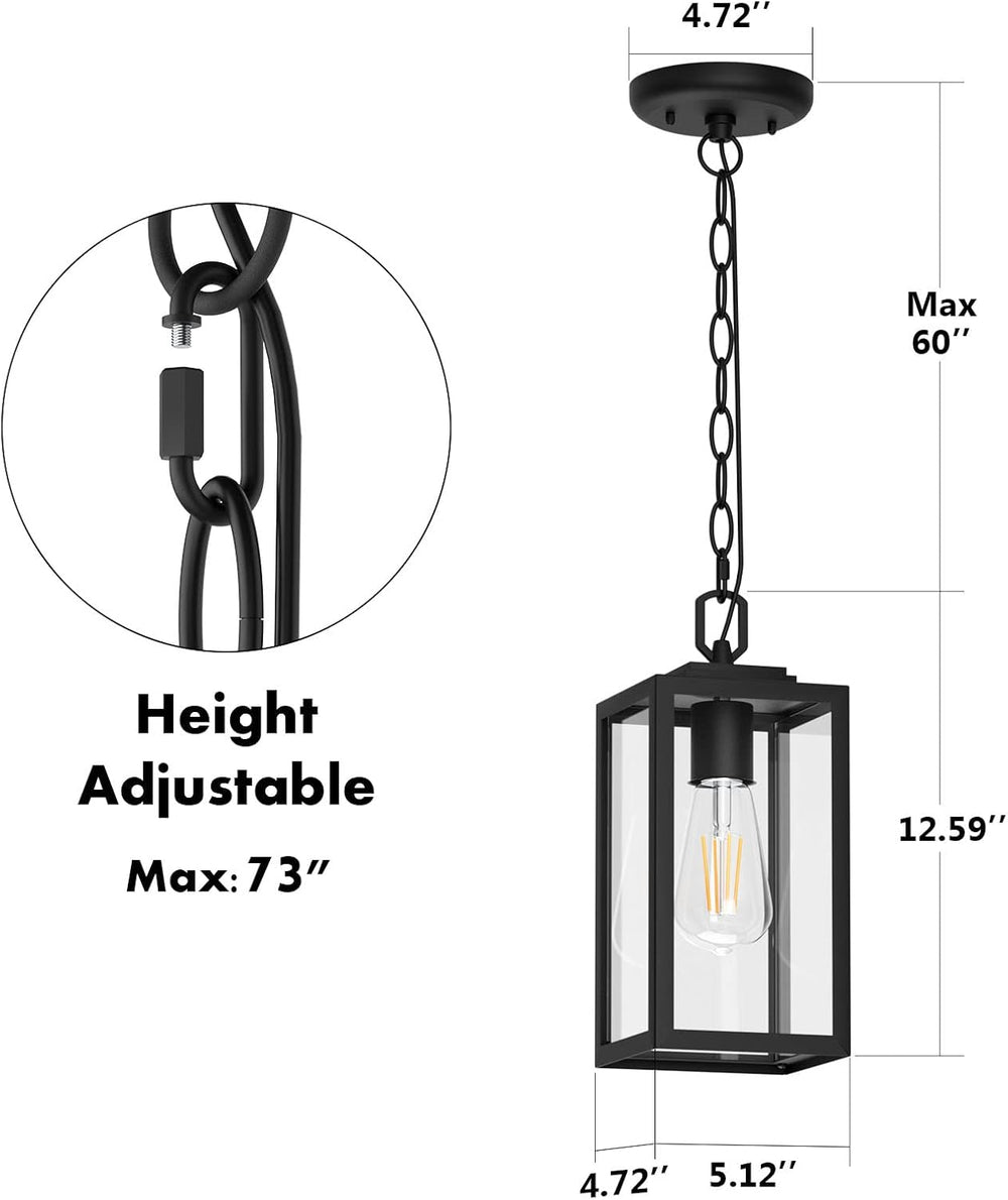 Modern Outdoor Pendant Light for Porch, Exterior Hanging Lantern