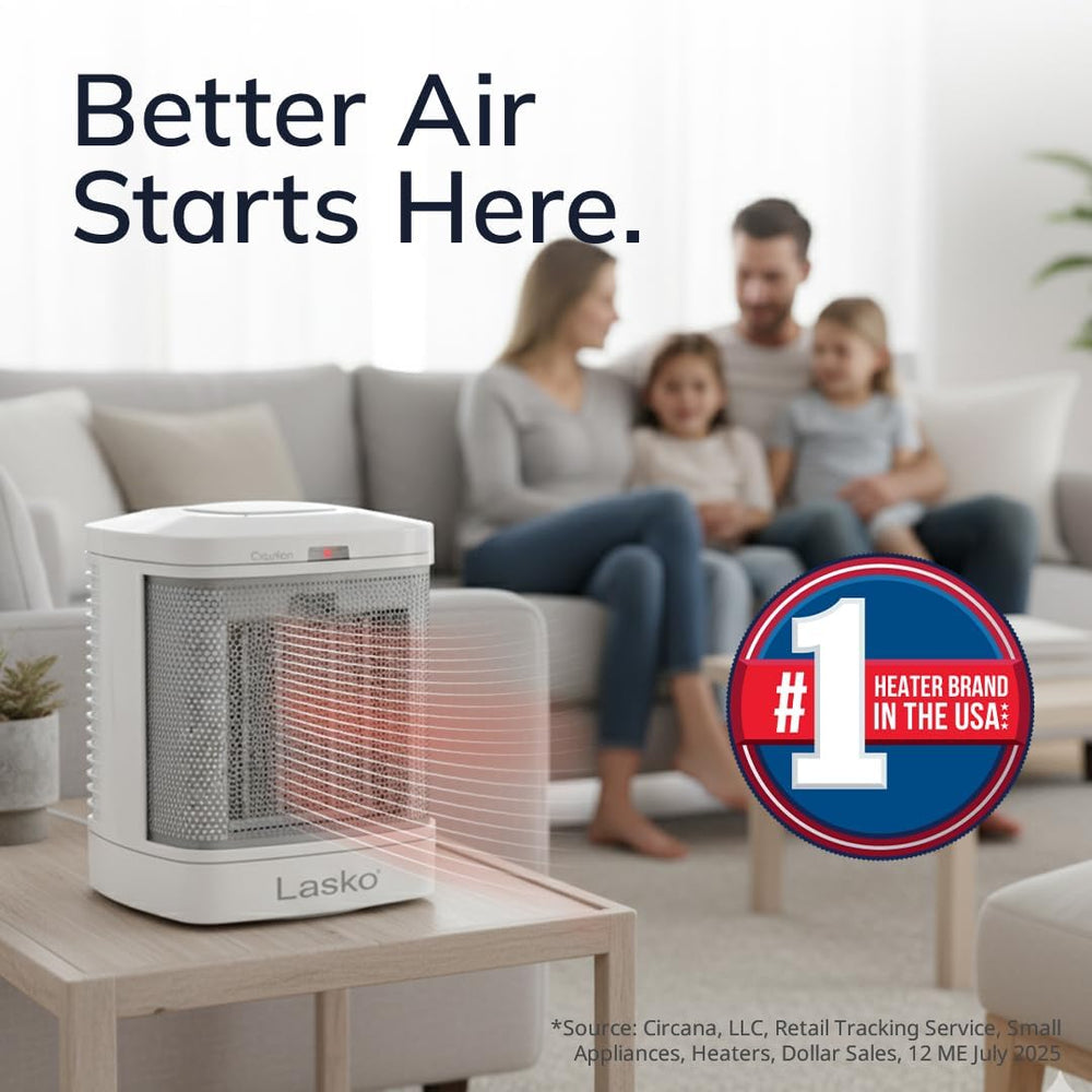Lasko Electric Ceramic Space Heater for Bathroom - 8” - CD08200 - White
