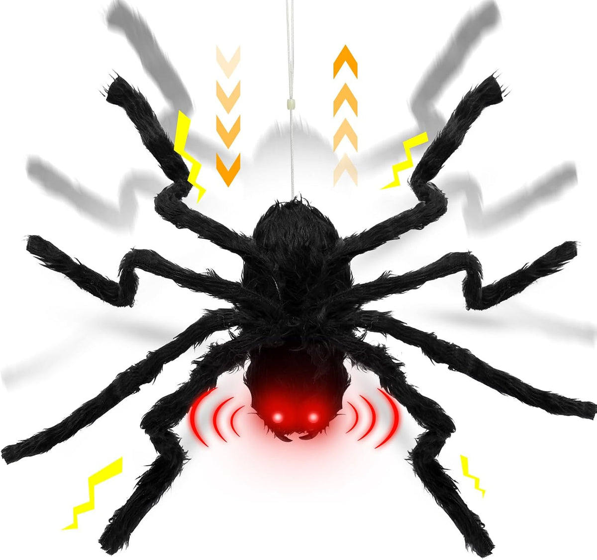 24'' Halloween Animatronics Giant Spider Up and Down Automatically
