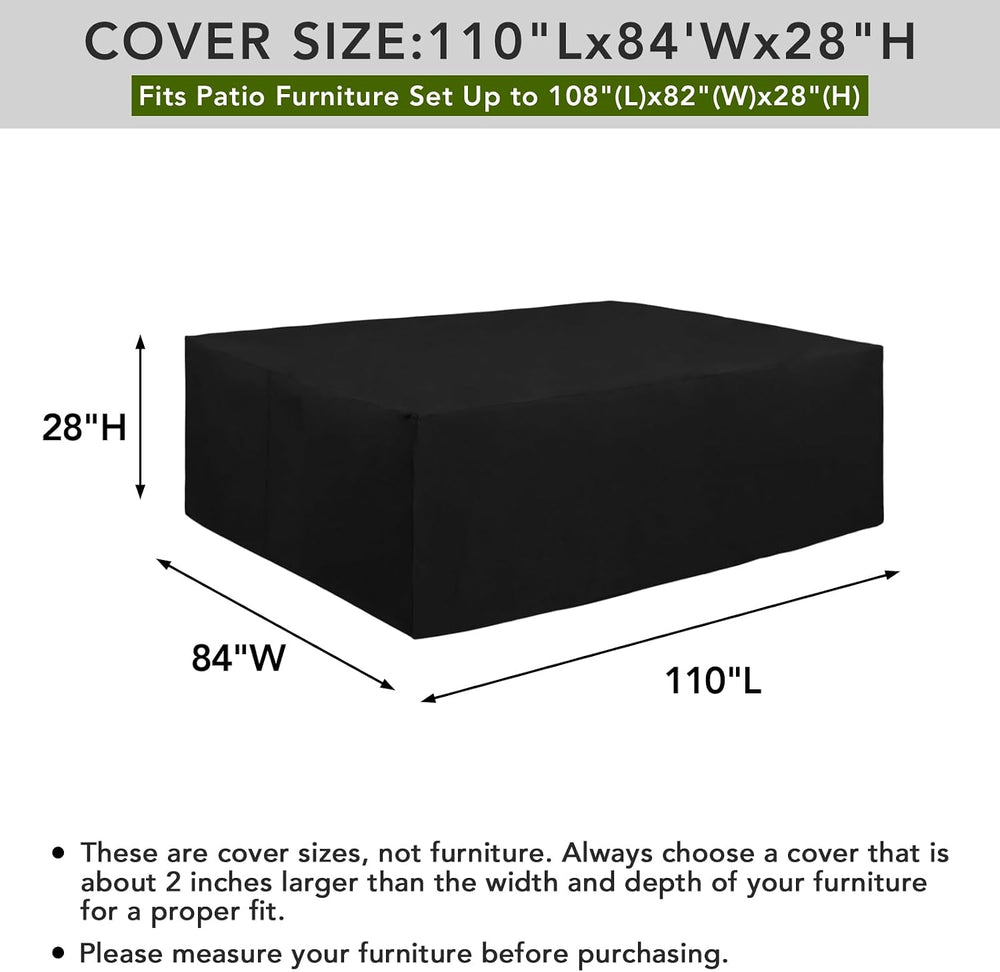 Easy-Going 600D Heavy Duty Patio Furniture Cover, Outdoor Rectangular Table a...