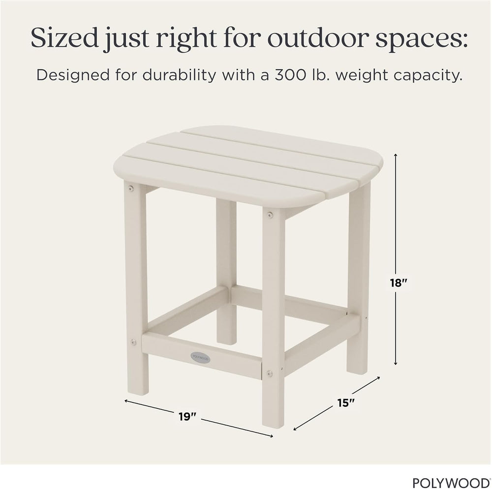 POLYWOOD SBT18SA South Beach 18" Outdoor Side Table, Sand