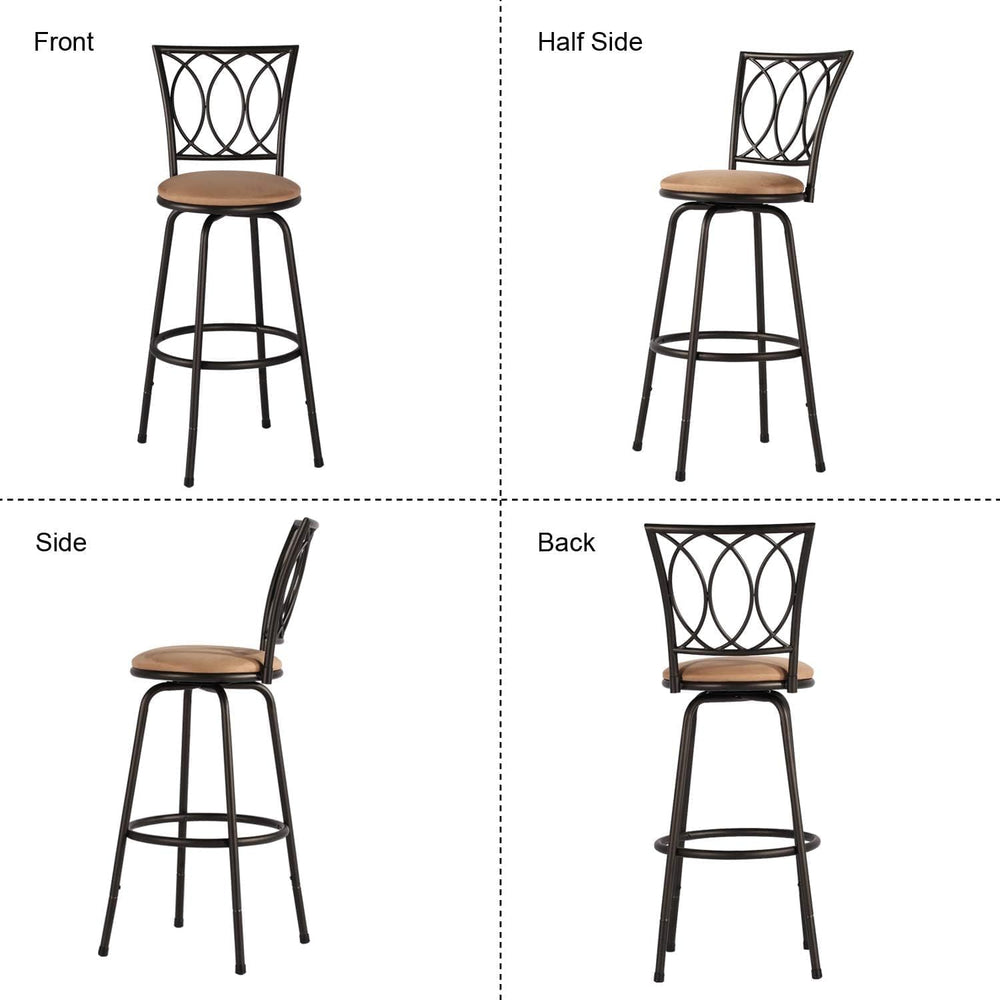 VECELO Adjustable Counter Stools, Steel Bistro Pub Chairs, Bar Stools with 36...