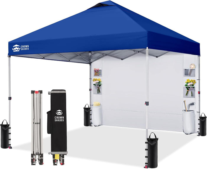 CROWN SHADES Canopy Tent 10x10 Pop Up Canopy with Side Pockets, Navy Blue