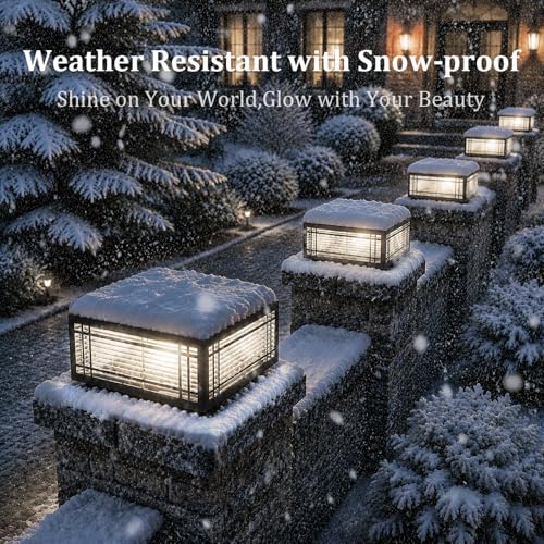 11.81In Outdoor Post Lights Hardwired, 3000K E26 Modern Post Mount Lights