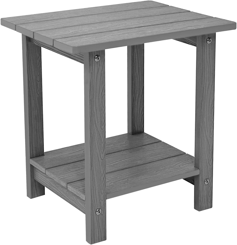 Melucivi Weather Resistant Outdoor Side Table, Double Small Adirondack Side T...