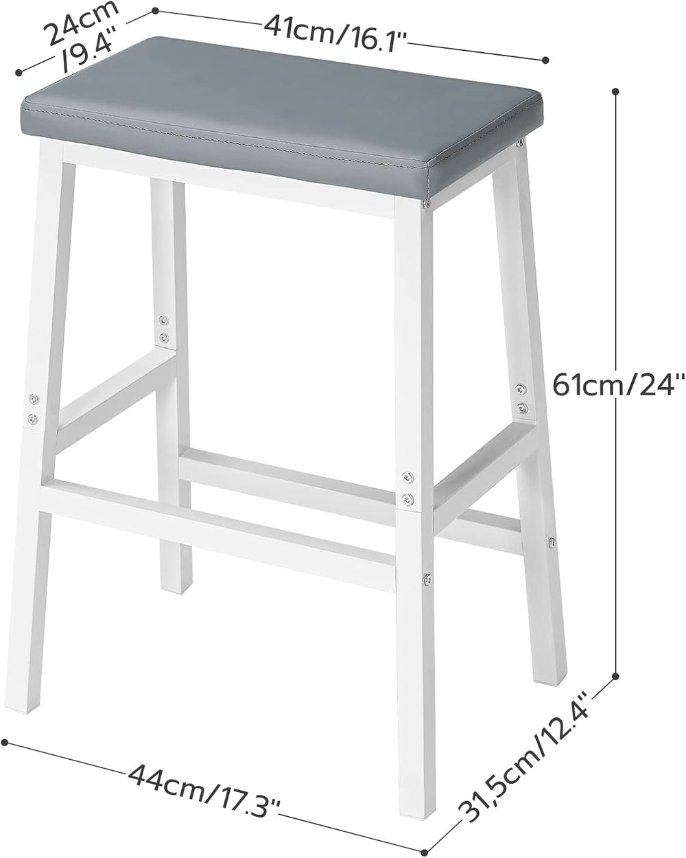 HOOBRO Bar Stools, Set of 2 Bar Chairs, Counter Height Bar Stools, 24 Inch Ba...