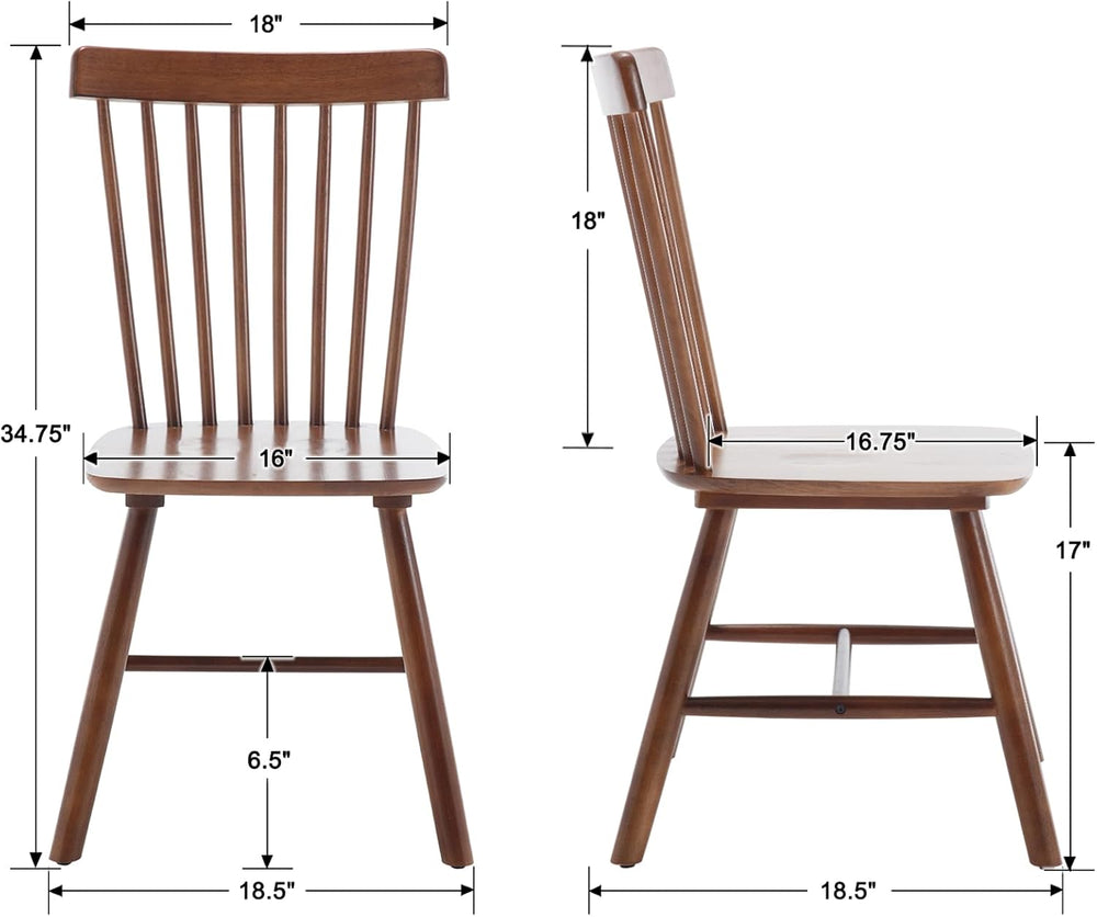 Windsor Dining Chairs Set of 2, Farmhouse Kitchen & Dining Room Chairs wi...