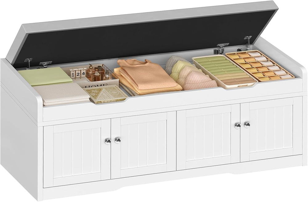 usikey 3-Tier Storage Bench, 47.2" Wide Shoe Bench with Lift Top Storage...