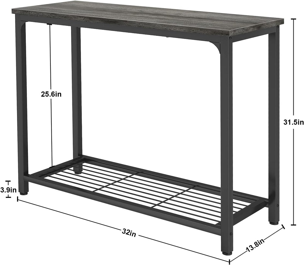 Ecoprsio Console Table Sofa Table with Mesh Shelves, 2 Tier Entryway Table Fo...