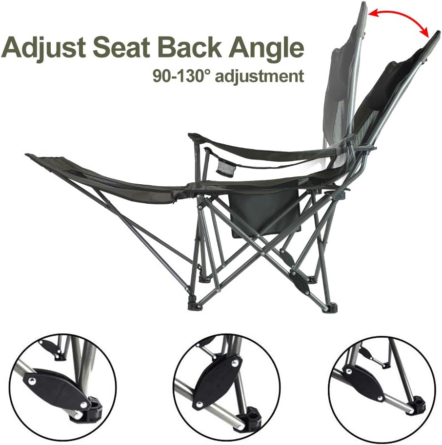 OUTDOOR LIVING SUNTIME Camping Folding Portable Mesh Chair with Removabel Foo...