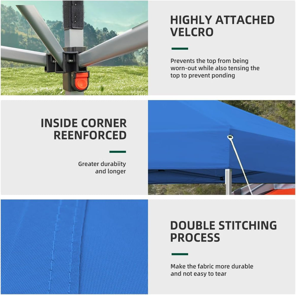 10x10 Pop Up Canopy Tent, Outdoor Instant Sun Shelter - Blue, Included 1 x Ro...