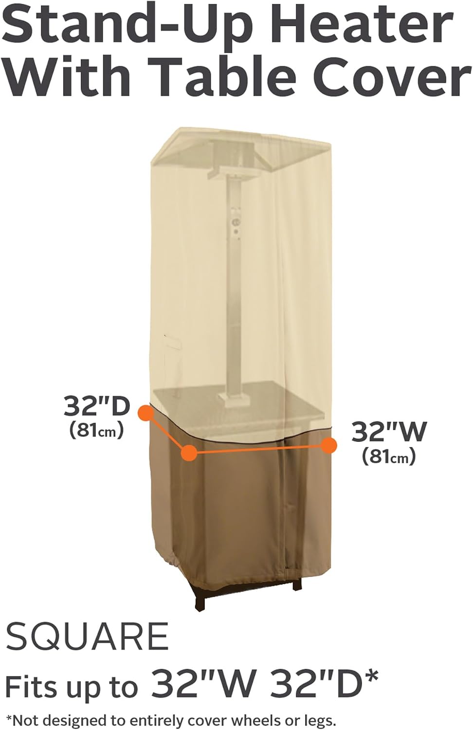 Classic Accessories Veranda Water-Resistant 32 Inch Square Stand-Up Patio Hea...