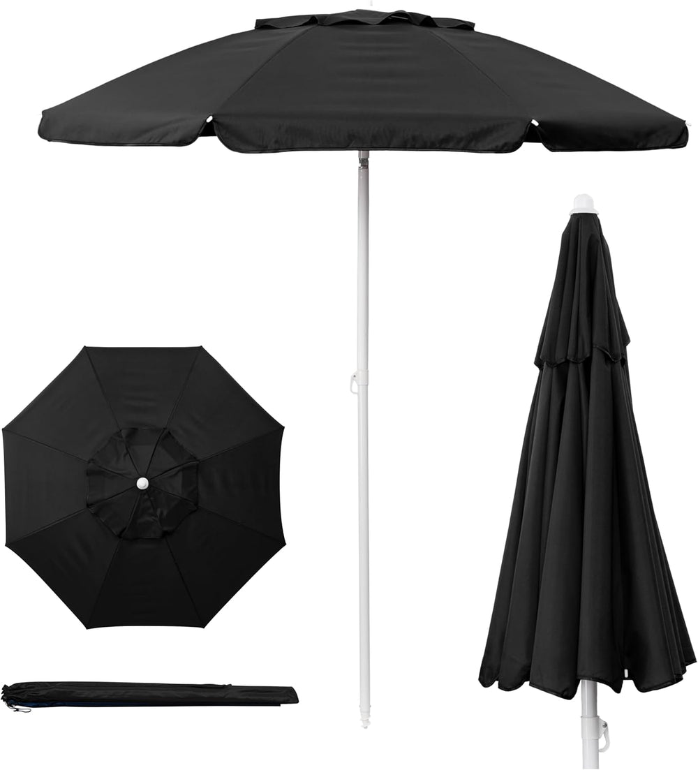 PICNIC TIME 5.5 Ft Portable Beach Umbrella, Lightweight UV Protection Sunshad...