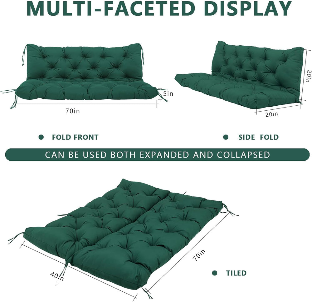 Porch Swing Cushions Waterproof Outdoor Swing Cushions 2-3 Seater Thicken 5&q...