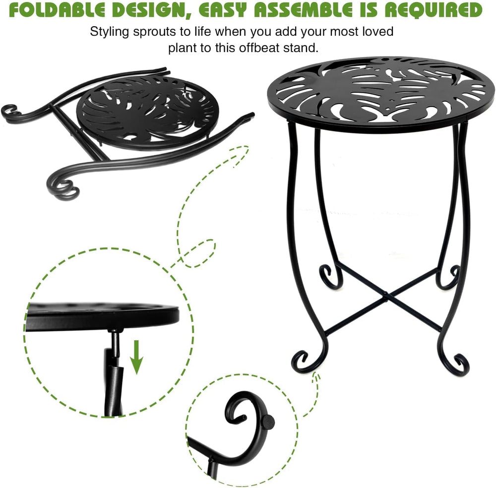 Small Side Tables for Small Space, 2 Pack Metal Outdoor Indoor Side Table