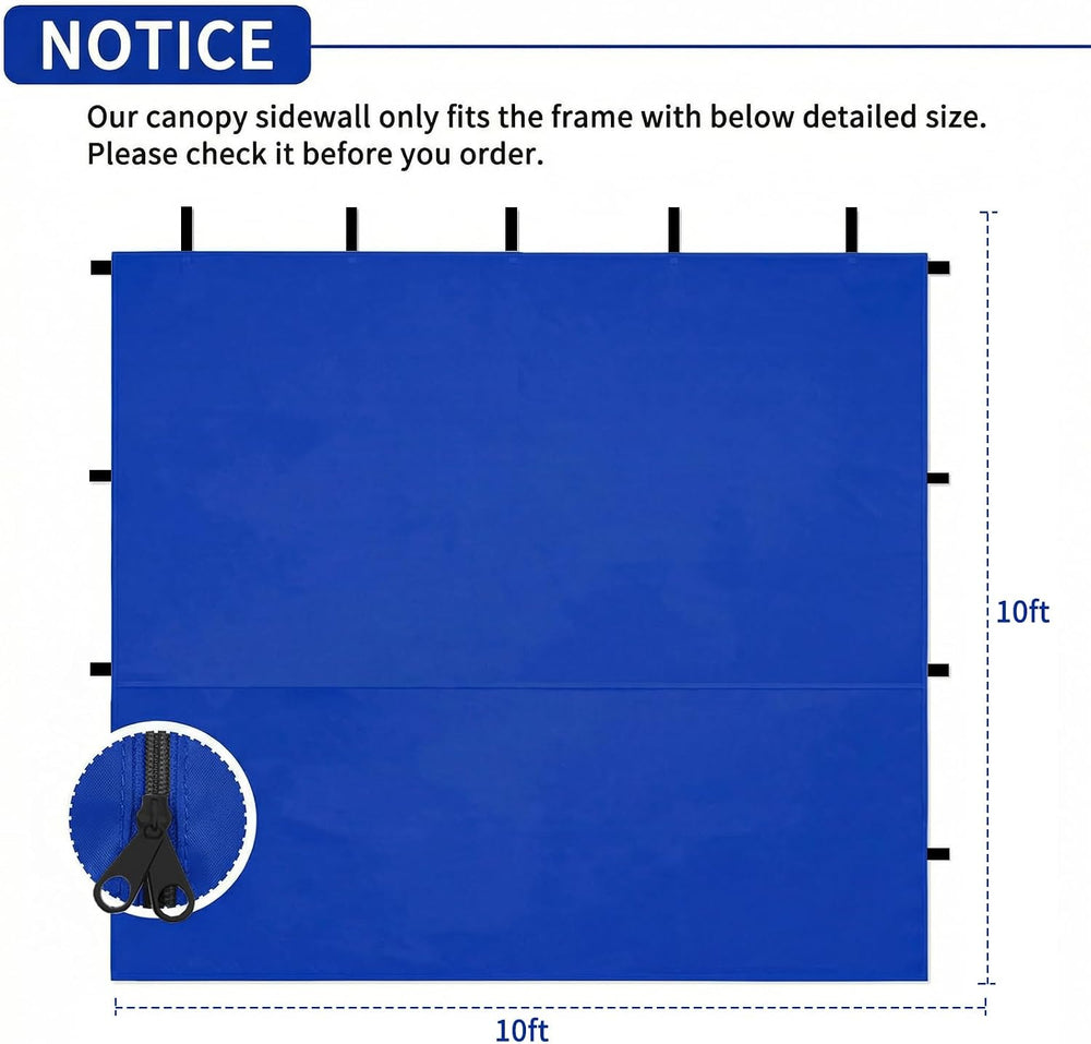 10 x 10 Canopy Sidewalls, 3 Pack Pop Up Canopy Walls, Blue