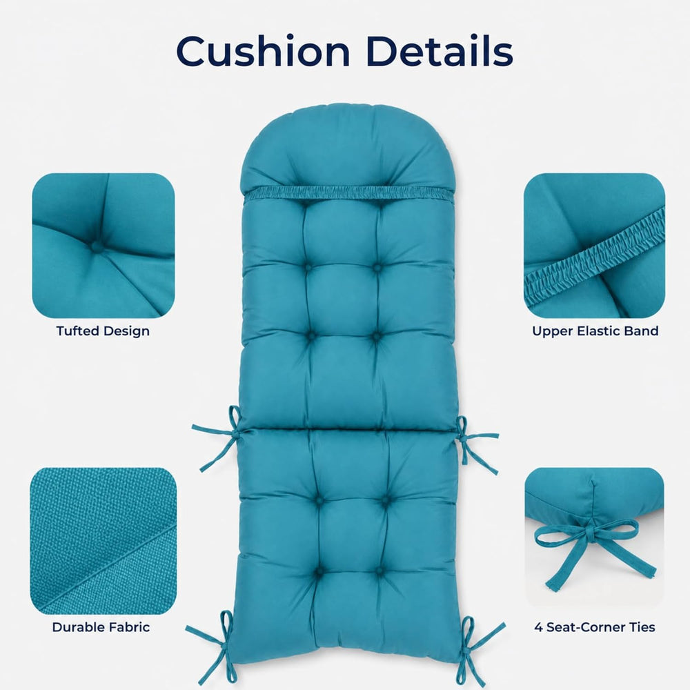 Rocking Chair Cushion, Outdoor Thick Adirondack Chair Cushions, High Back Sea...