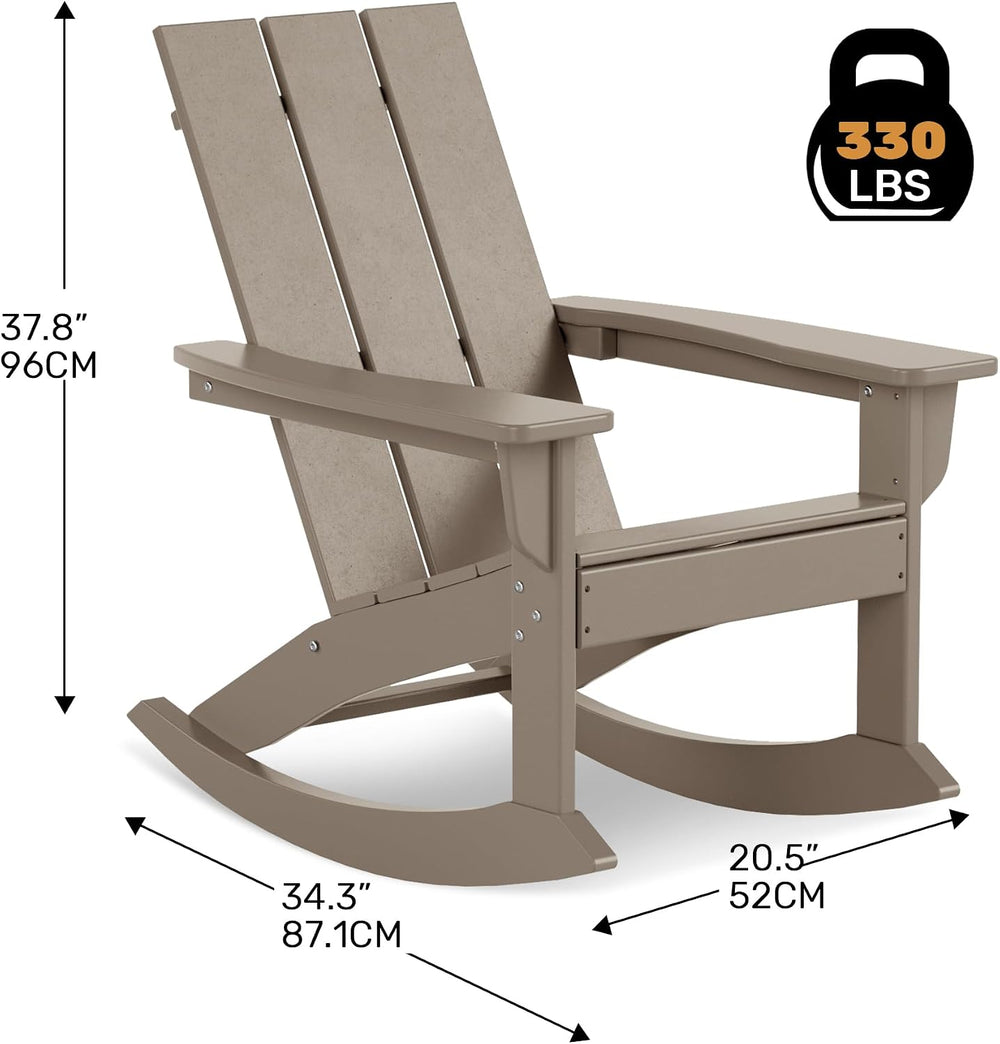 Costaelm Outdoor Adirondack Chair, All Weather Resistant Lawn Chairs Balcony ...