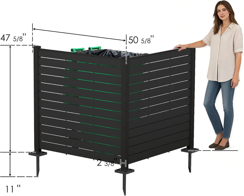 Kozyard 50" W x 48" H Outdoor Privacy Screen with Aluminum Posts, A...