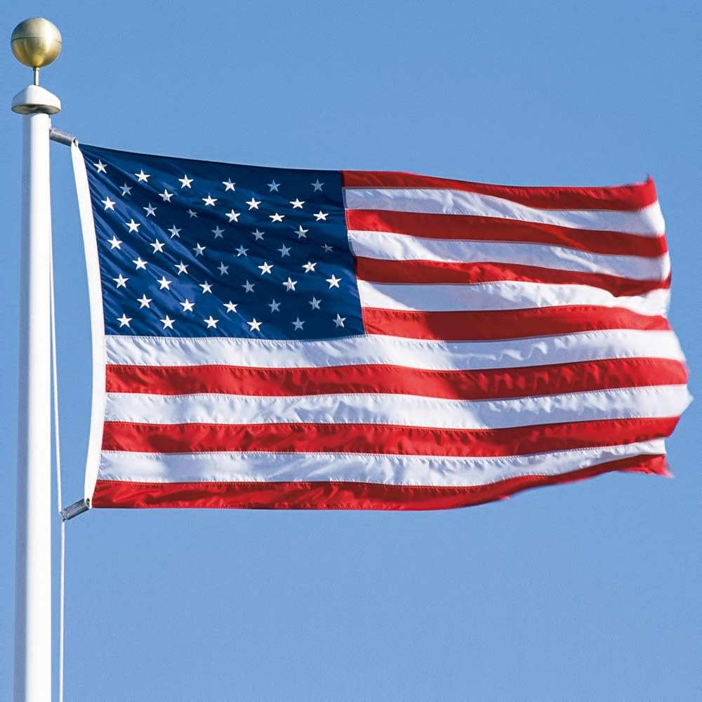 American Flag 8x12 FT Embroidered Stars, Sewn Stripes, Brass Grommets USA US ...