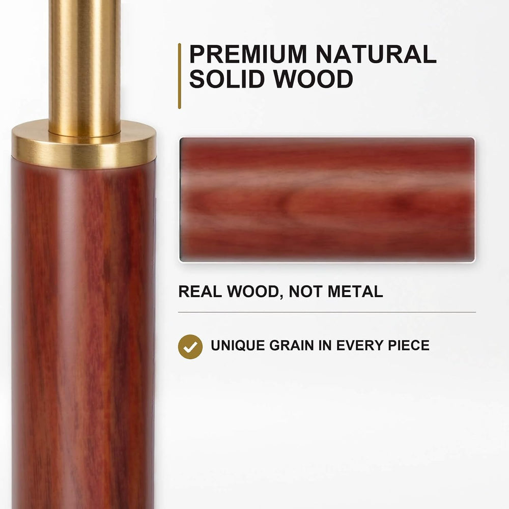 66” Walnut Gold Floor Lamp for Living Room, 1200 Lumens 3-Level Brightness Ar...