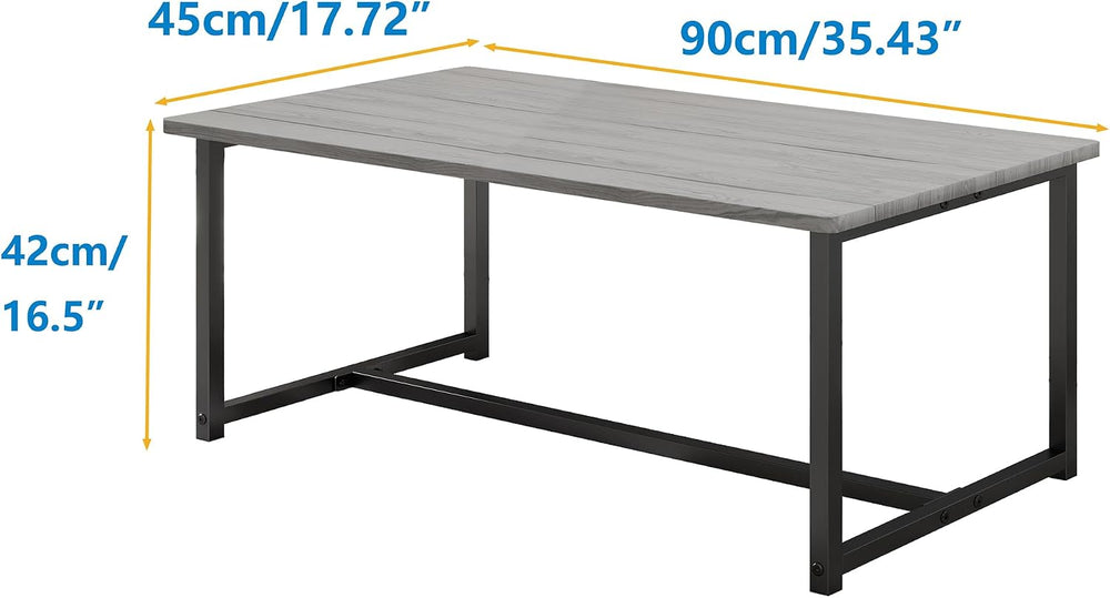 35.4" Rectangular Coffee Table for Living Room, Modern Industrial Style ...