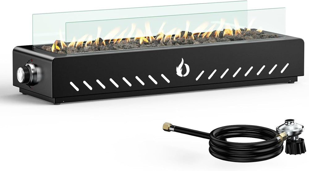 28" Gas Fire Pit Bottom-Mounted for Table with Umbrella Hole, FP044