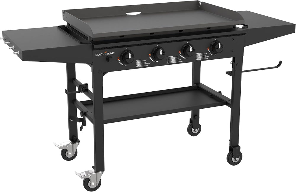 Blackstone 36 Inch 4 Burner 60,000 BTU Portable Steel Griddle Cooking Station...