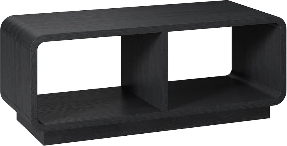 LYNSOM 47" Mid Century Modern Coffee Table, 2-Tier Center Table with Cur...