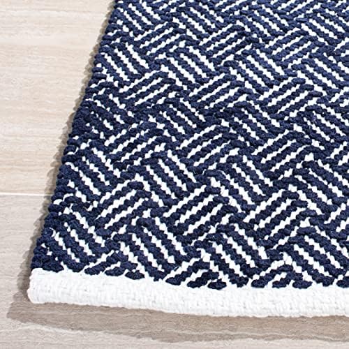 SAFAVIEH Boston Collection 6' x 9' Navy BOS680D Handmade Flatweave Co...